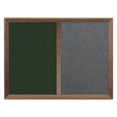United Visual Products Enclosed Corkboard, 1 Door, 60"x36", 4" Fra UV3417-GOLD-DBURGU